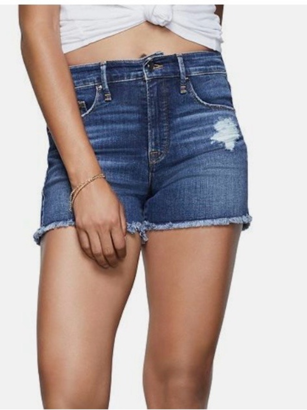 💙 Good American Distressed Denim Jean Shorts | Blue | Size 27 (US 4) 💙